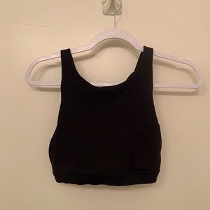 Black high neck sports bra